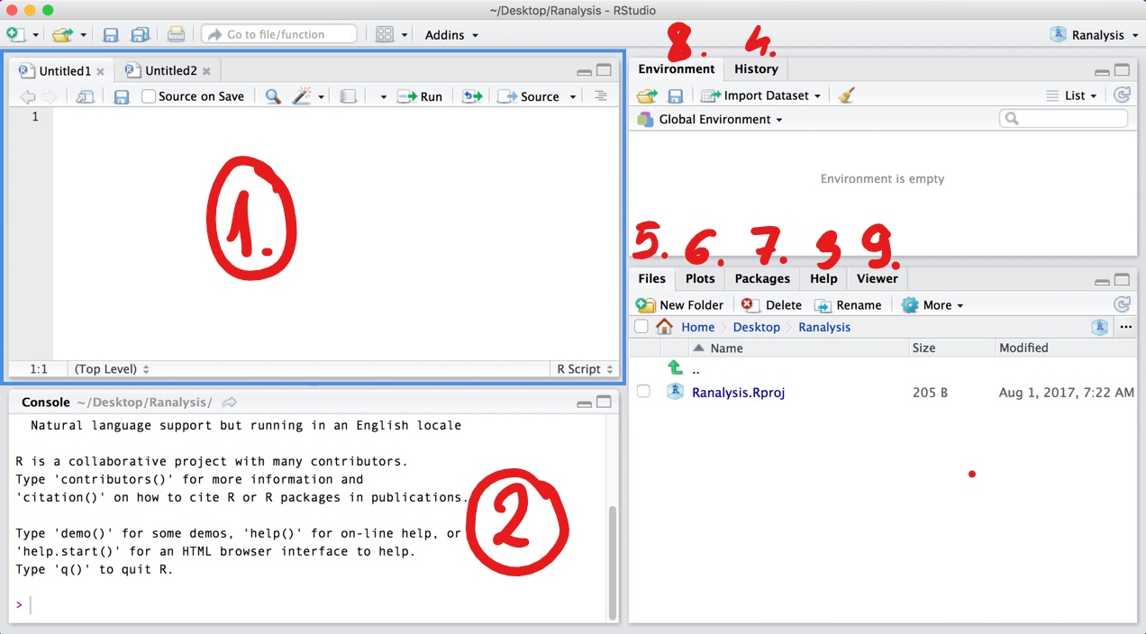 Panes in RStudio